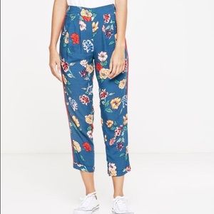 Kali Drapey Pants - Floral/red stripe print - sz S